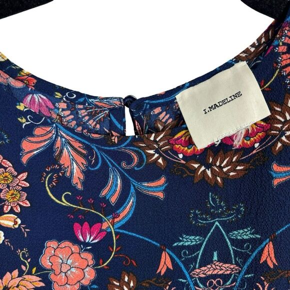 Lulu's I. Madeline Garden Splendor Navy Floral‎ Midi Boho Career Dress Size S - Picture 7 of 9